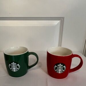 Starbucks 2021 Festive Red and Green 11 oz Mug Duo